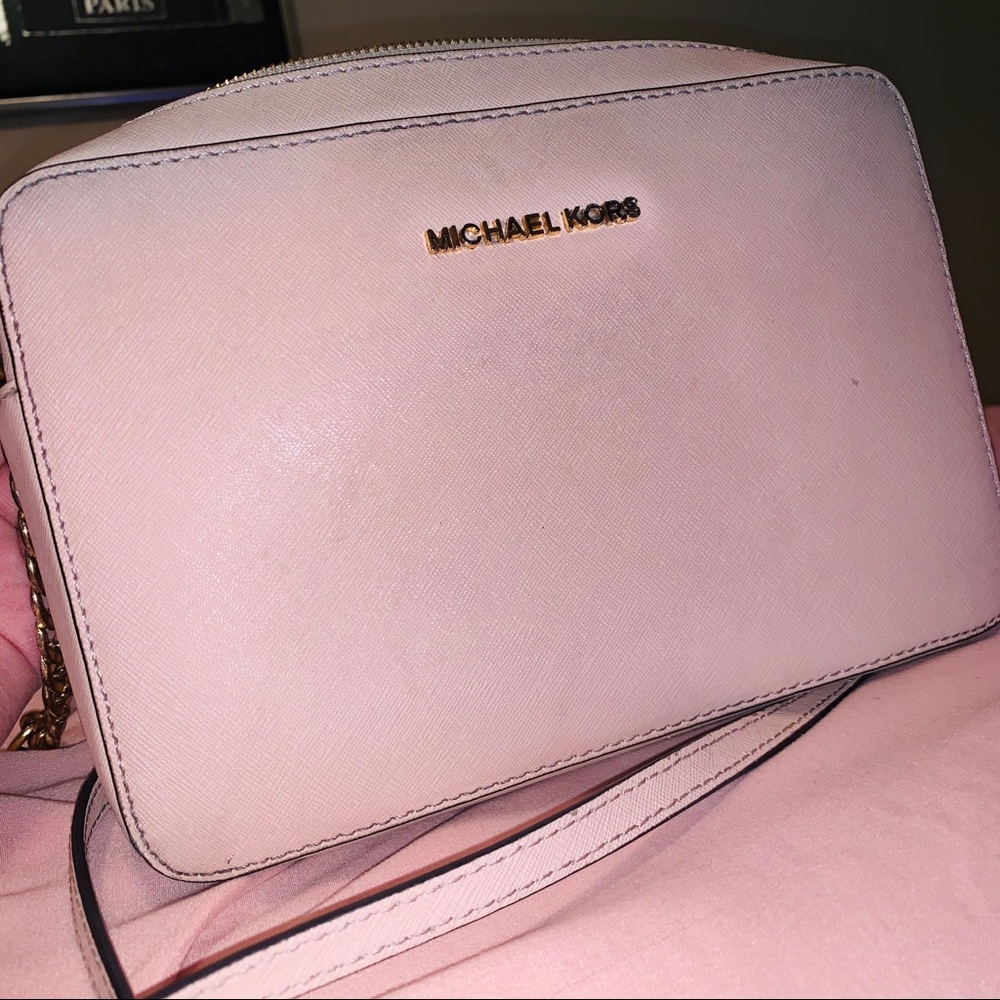 Michael Kors light pink crossbody purse